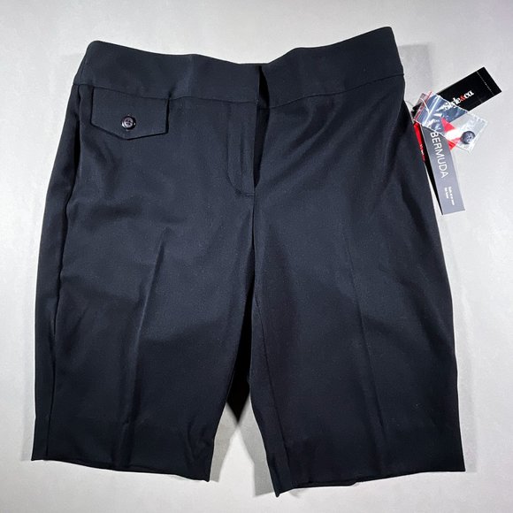 NWT Style & Co Black Stretch Bermuda Ends At Or Near‎ The Knee Shorts Size 4 - Picture 1 of 15